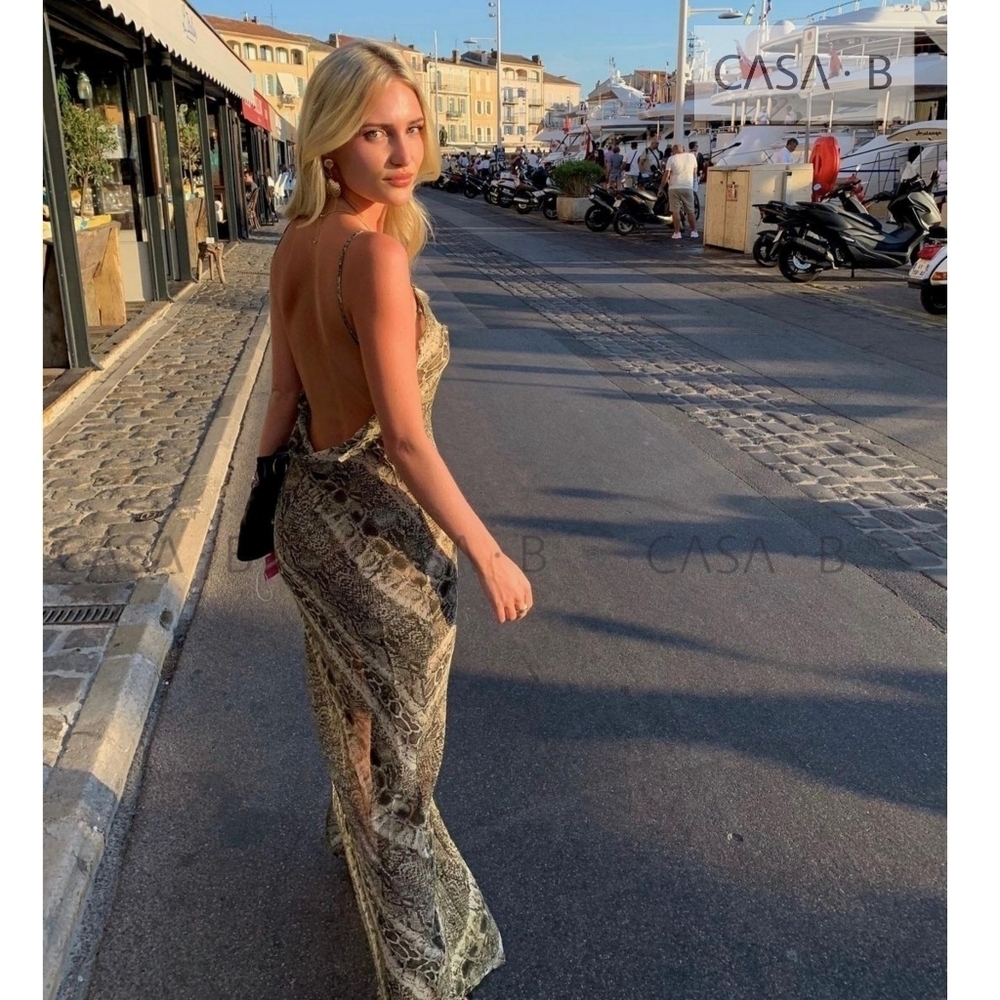 NEW💫CASA B | Snakeskin Print Sheer Chiffon Maxi
